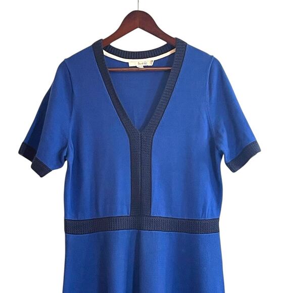 Boden Royal Blue & Navy Knit Dress Size 14L (Tall) Excellent Pre-Owned Condition - Picture 3 of 8